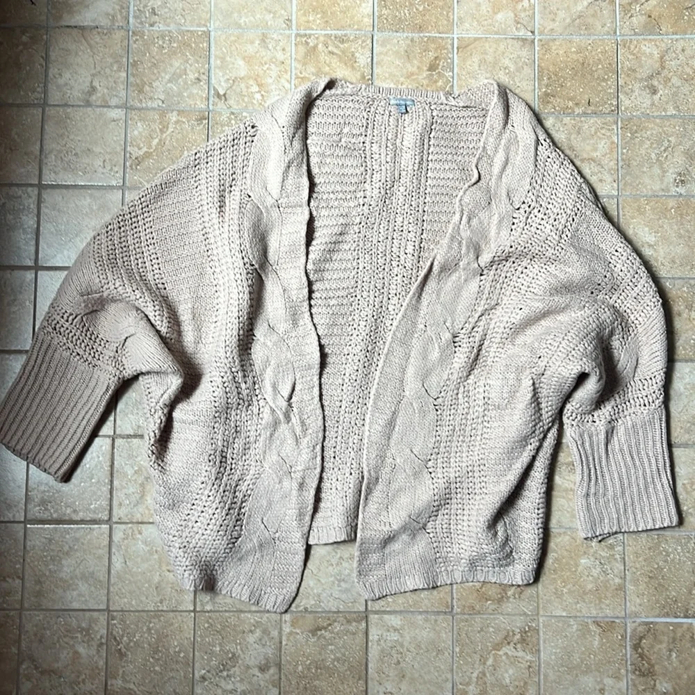 Charlotte Russe Cableknit Wrap Cardigan Chunky Knit Batwing Sweater Poncho Layer